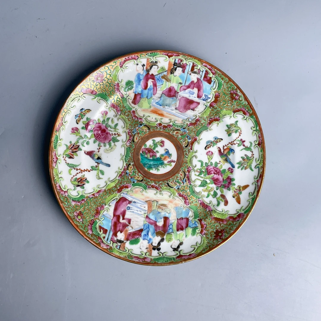 M25JK003176 - 晚清广彩花鸟纹人物故事盘3