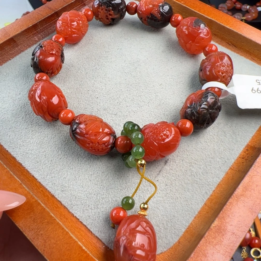 南红玛瑙未镶嵌（保山山水手串12mm