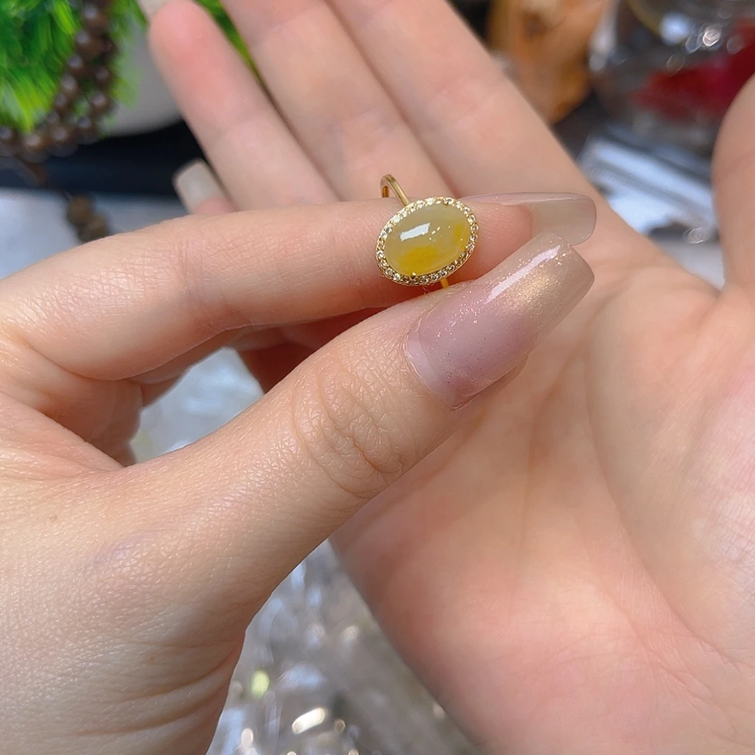 翡翠银S925镶嵌戒指