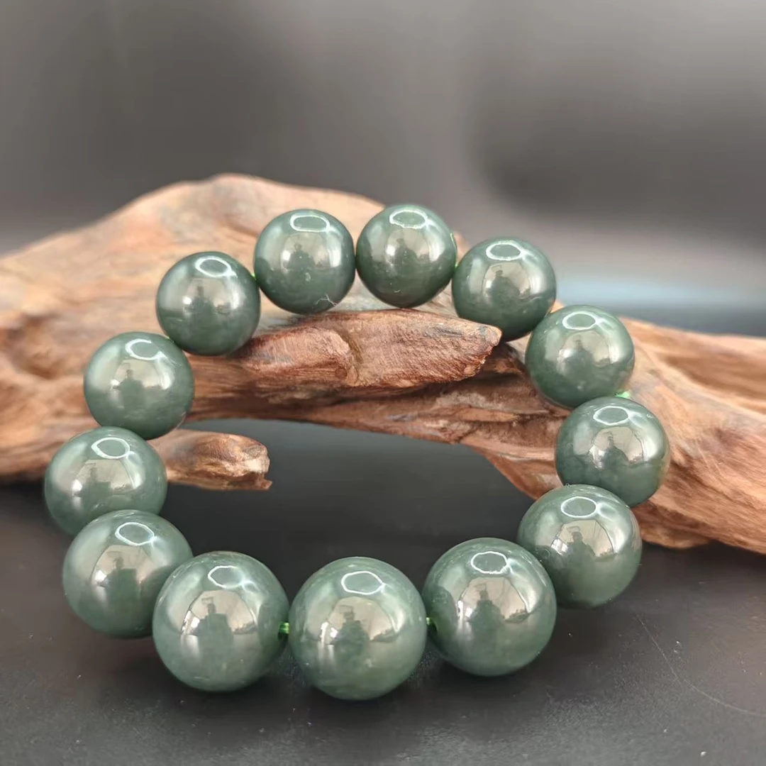 Q和田玉且末圆珠手串（卡18）0536