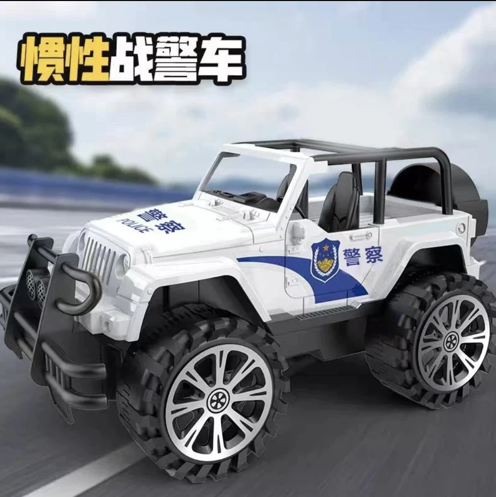 大号24厘米白色吉普车战警车模型（非遥控 不可开门）