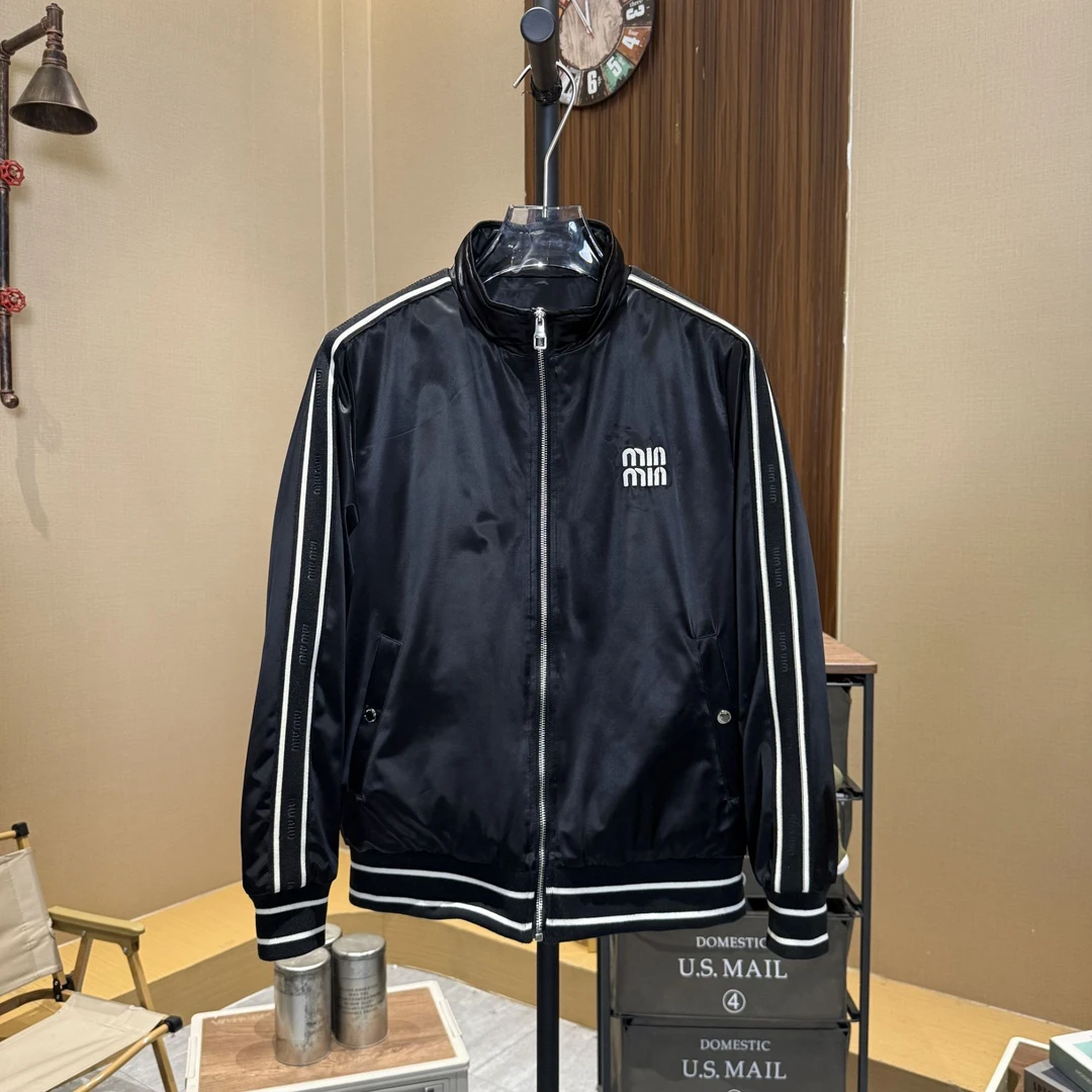 【轻奢男装】潮牌秋冬宽松字母刺绣男士百搭加厚立领棉服MF2002