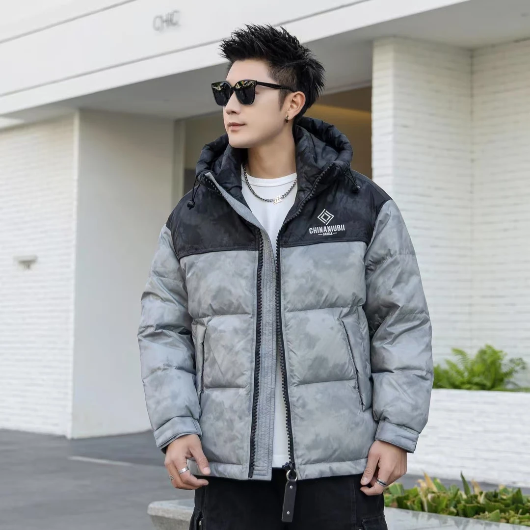 1169冬季新款加厚外套保暖防寒男装休闲防风轻薄连帽百搭上衣