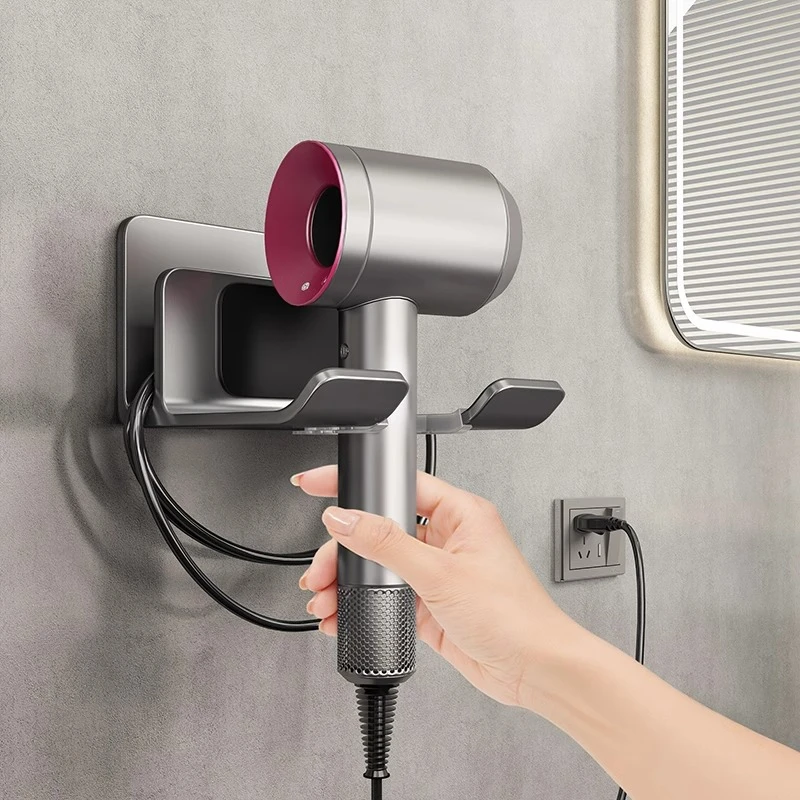 优勤可绕线吹风机支架电吹风收纳挂架卫生间壁挂免打孔风筒置物架