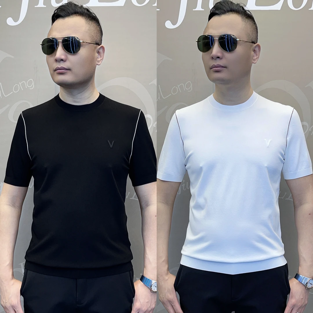 【帝九龙】25年春夏新款时尚轻奢伊力特休闲百搭男款圆领半袖523