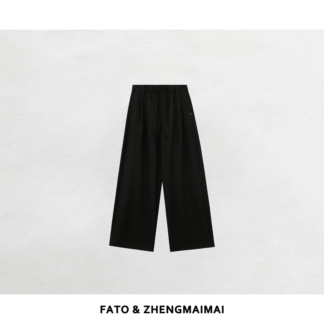 郑买买 黑松裤 秋冬款时尚休闲显瘦百搭运动黑色长裤 KW51112K2