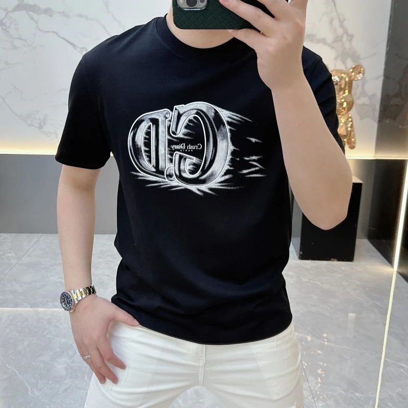 BX名品.高端潮牌时尚休闲风个性男士圆领T恤短袖百搭2025夏季新款