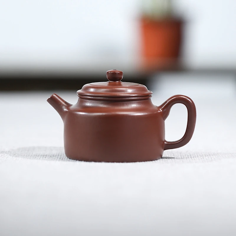 【德钟】 原矿紫朱泥  135cc 手工制作 内推孔 宜兴紫砂壶