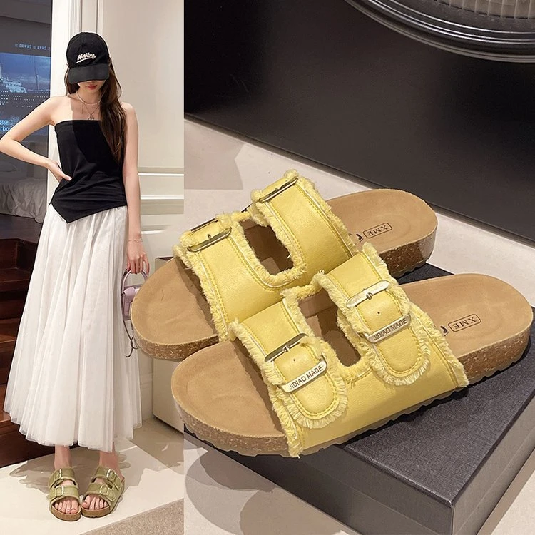 厚底增高勃肯拖鞋女款2025新款夏季外穿凉鞋复古超火沙滩一字凉拖