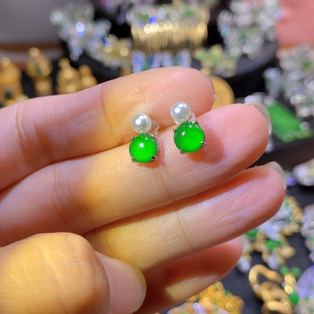 吊坠(不含链)银S925镶嵌翡翠