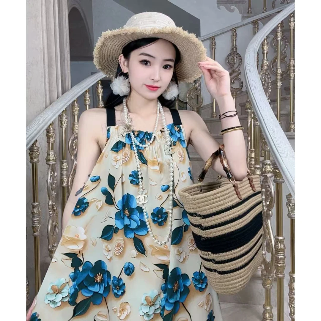 十一专属【蝴蝶兰】春夏新款百搭时尚大码连衣裙碎花女装