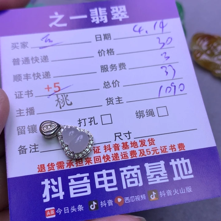 翡翠银S925镶嵌颈饰豆*包