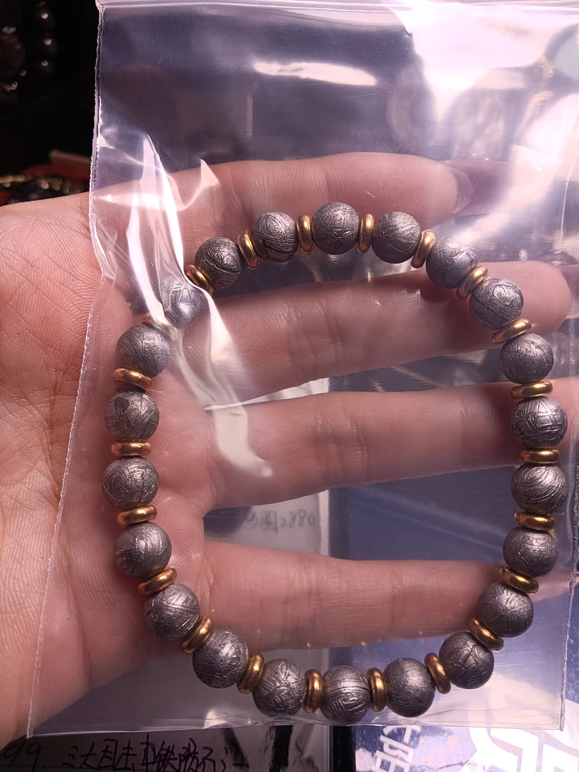 铁合金石英石手链 瑞典卡八铁陨手串