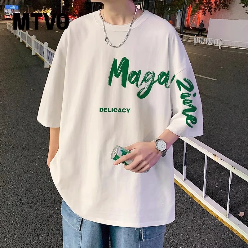 纯棉印花短袖t恤男女夏季2025新款潮牌青少年休闲体恤宽松学生