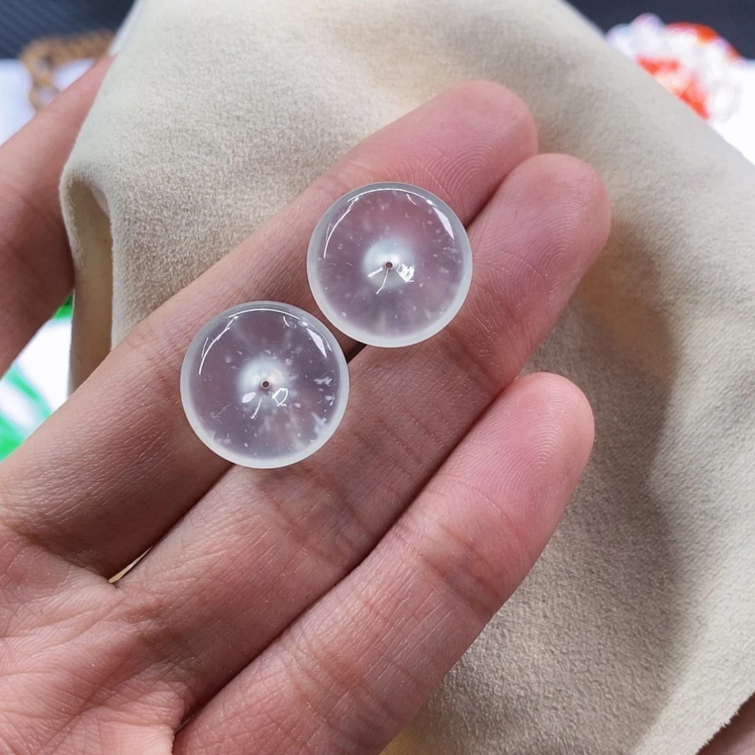 散珠翡翠一对木那平安扣