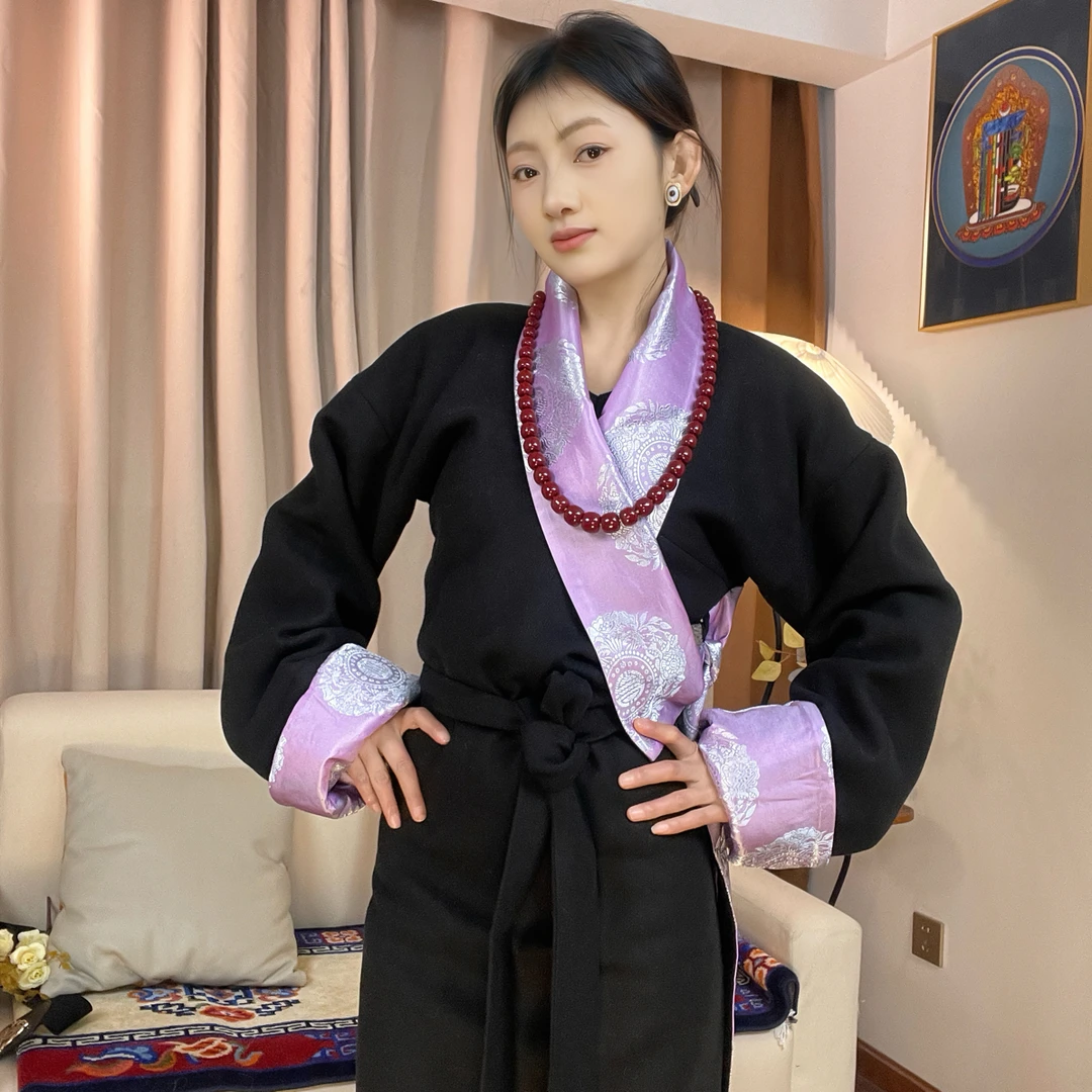 【送腰带】～进口摹本秋冬款加毛康巴安多双层厚藏袍藏装锅庄西藏服