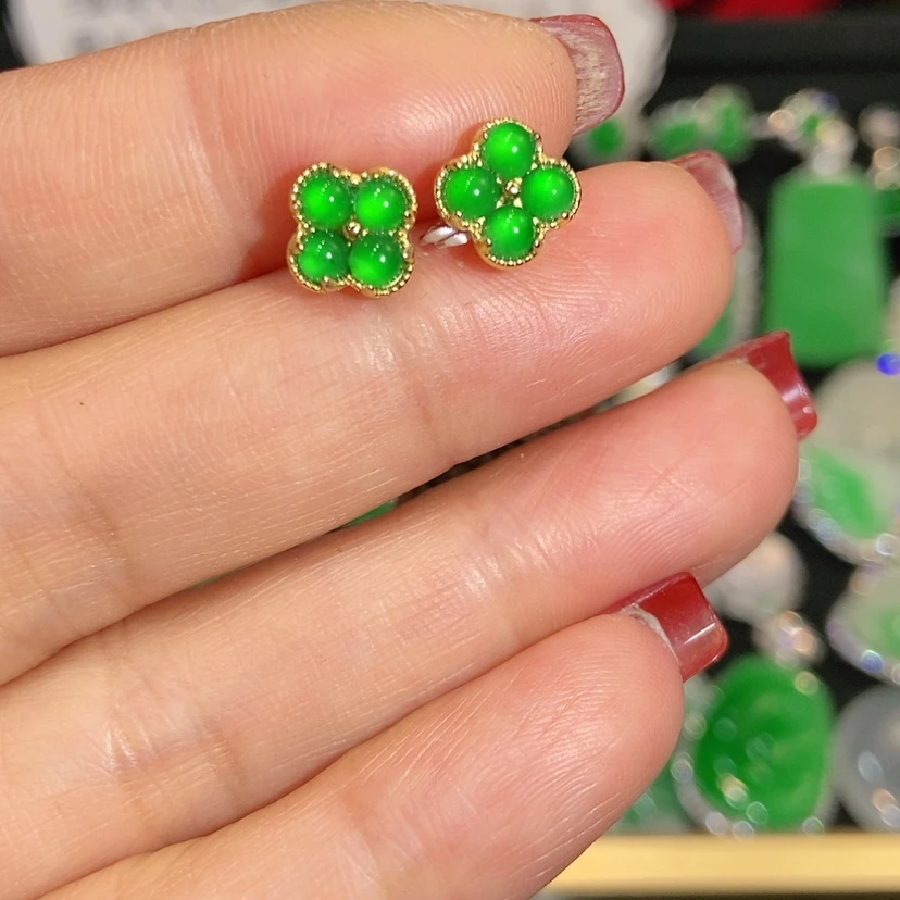 【闪购商品】未镶嵌翡翠耳饰@*天然翡翠