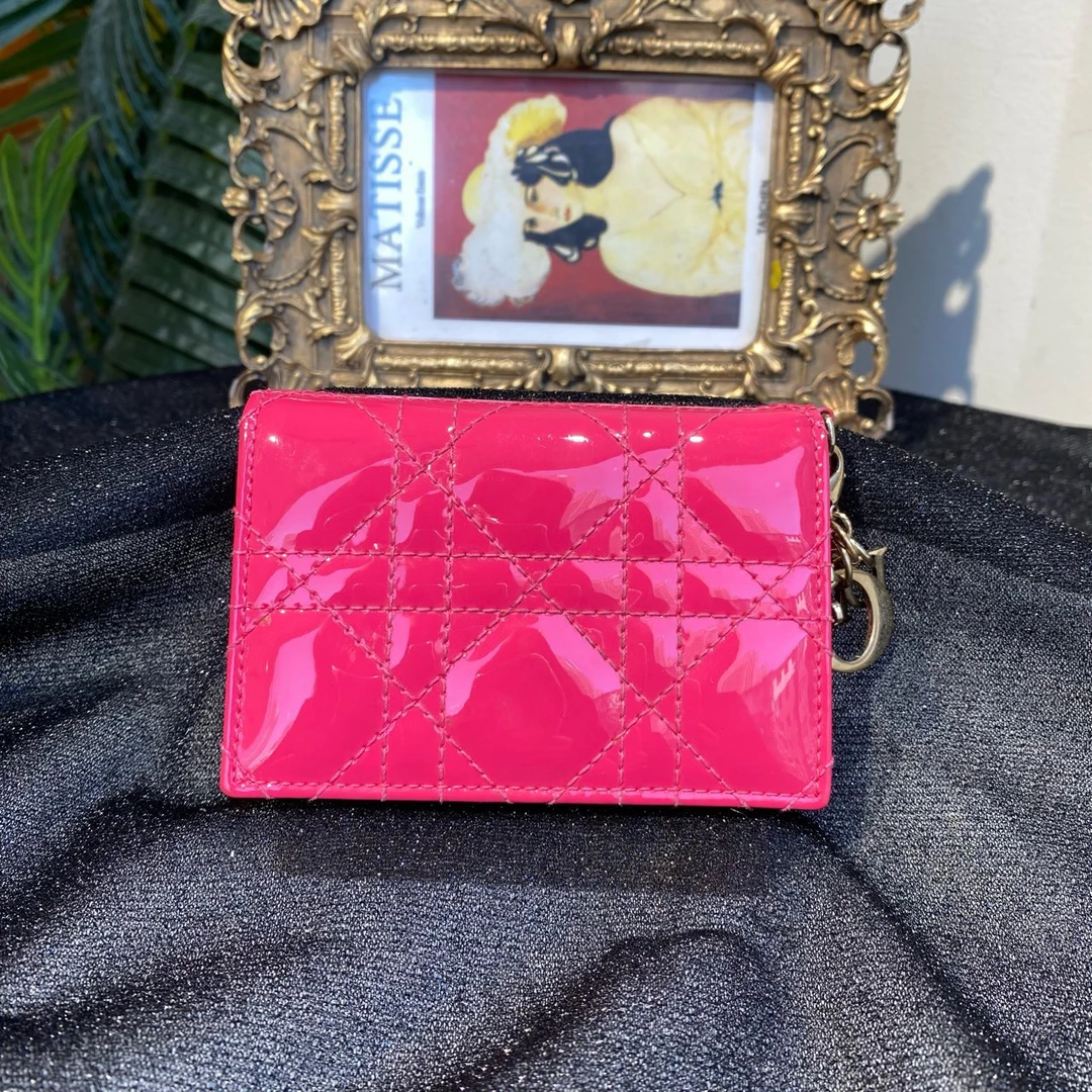 95新 DIOR/迪奥 御古屋/63849/漆皮牛皮革藤格纹