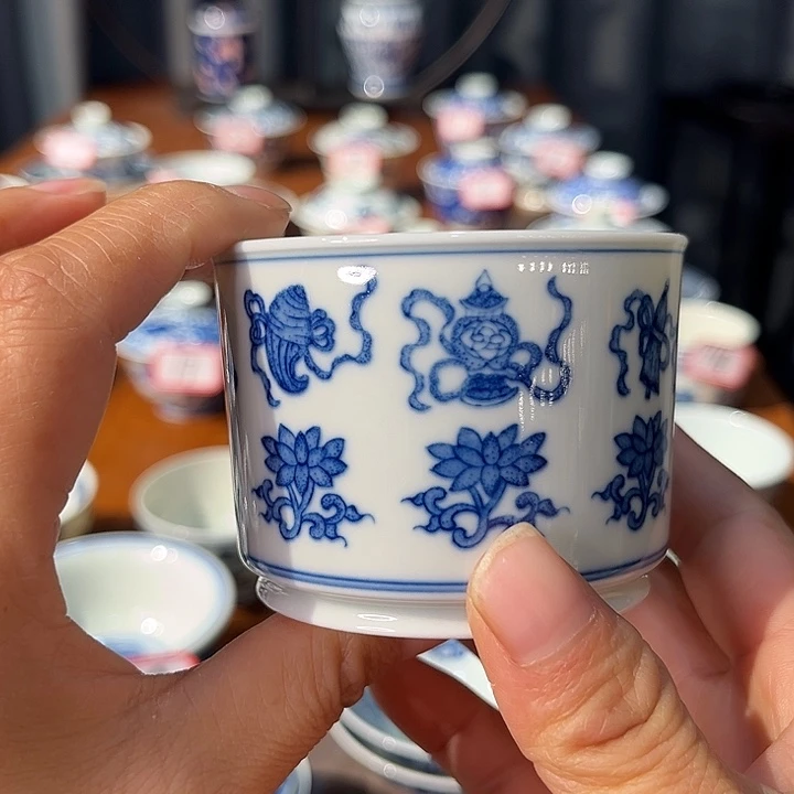 镹曰茶闲柴窑手工手绘青花