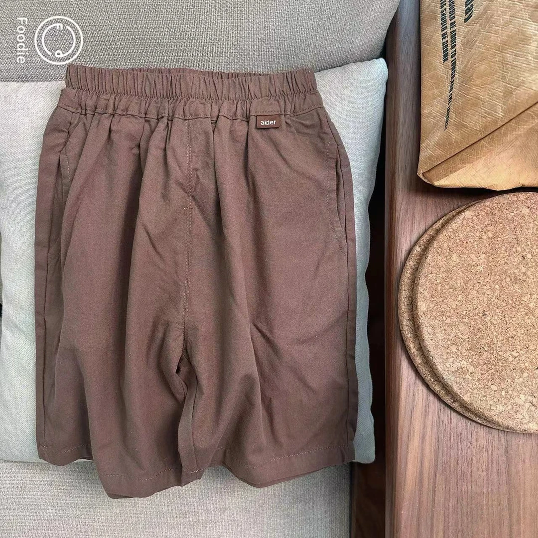 【JMJQ 20686】 夏季中小童韩版百搭过膝七分裤宽松净色中裤