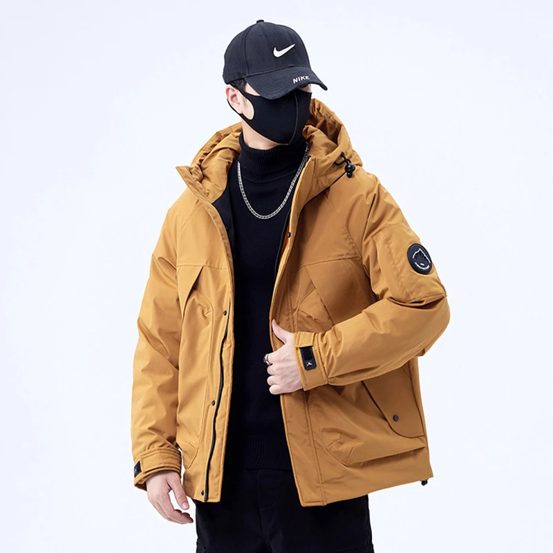 5853 黄 冬季御寒保暖锁温防寒服男士百搭时尚休闲潮流断码厚外套