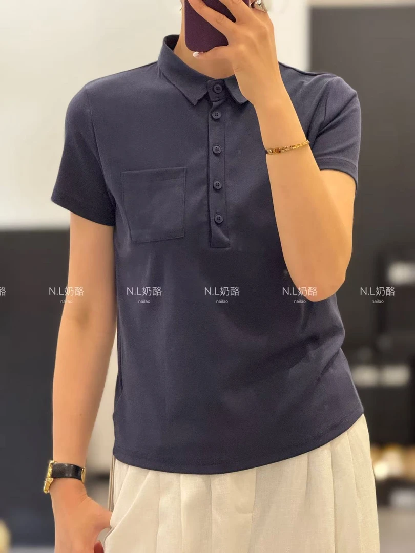 【N.L奶酪】夏季半袖休闲时尚百搭纯色翻领Polo衫