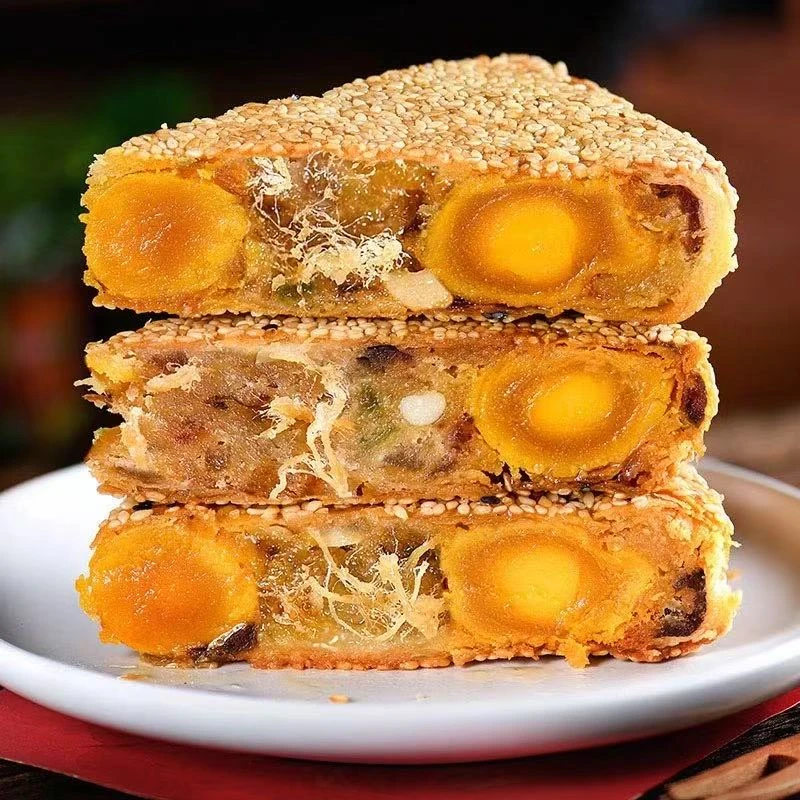 温州特产桥墩镇大月饼手工鲜肉五仁蛋黄肉松芝麻老式网红传统中秋