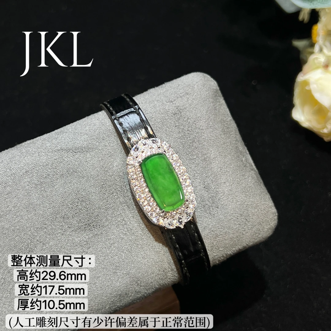 【红旭玉麟】天然翡翠A货满绿无事牌手饰 多样性发一件