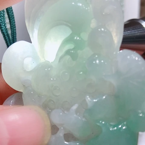 颈饰未镶嵌翡翠天然缅甸翡翠A货花开富贵