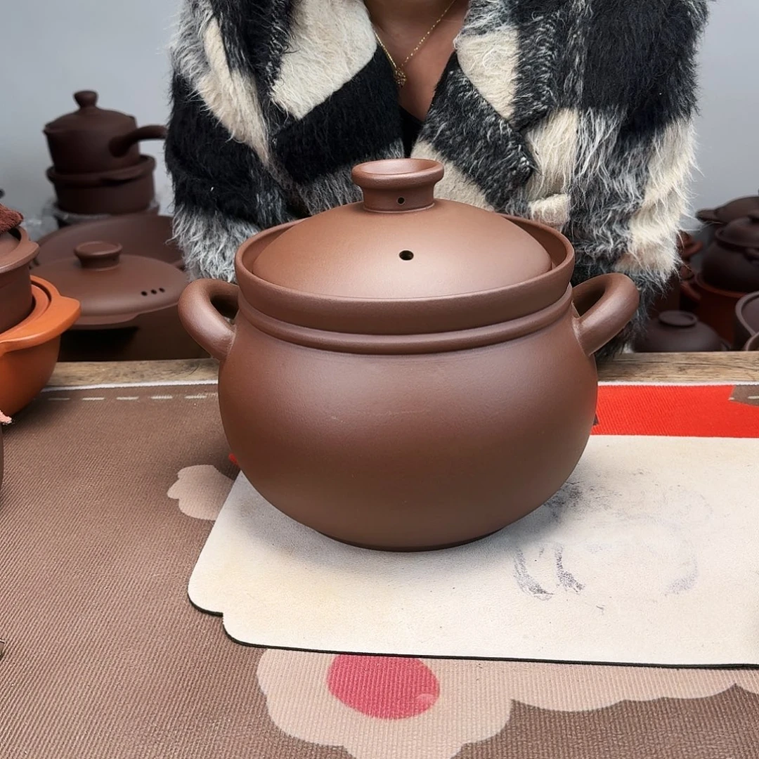 紫砂砂锅4.5升正品无暇