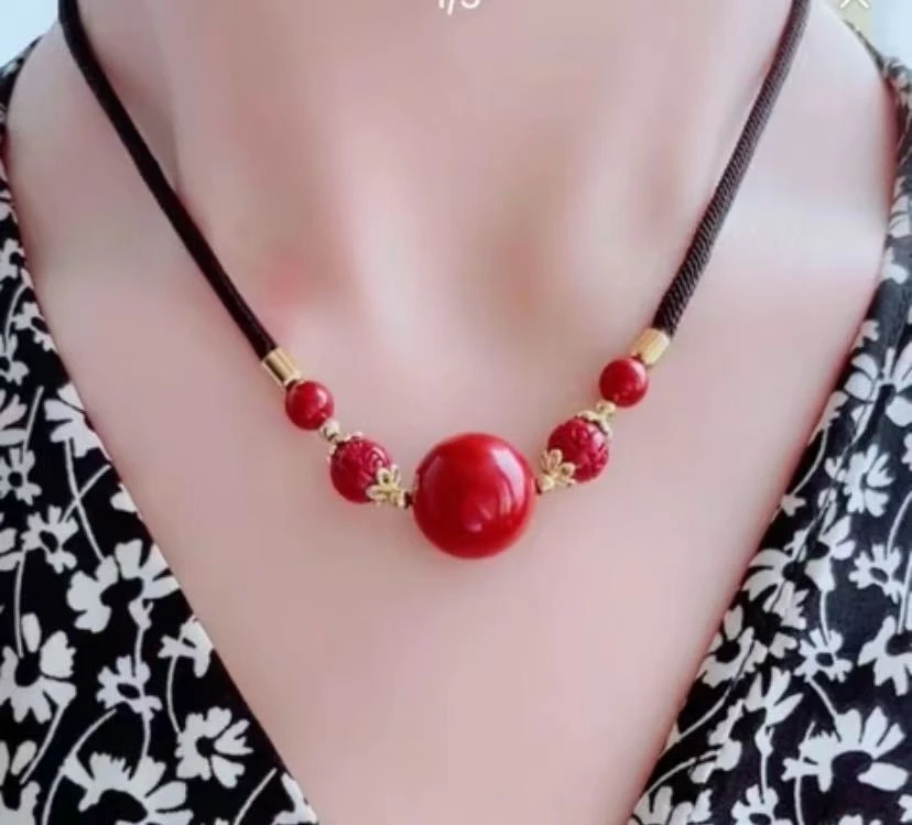 含辰砂工艺品高含量紫金砂新款锁骨链本命年龙年吊坠