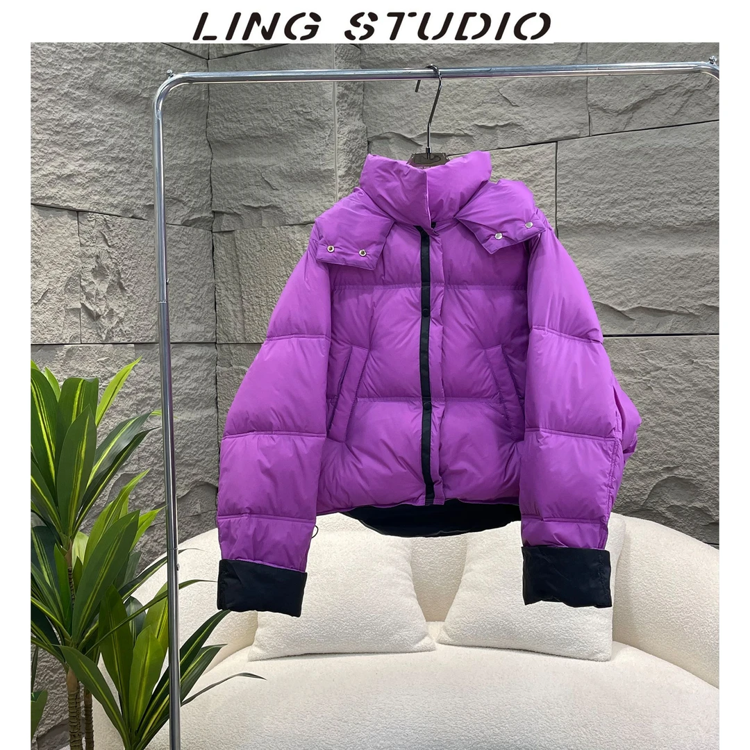 90白鸭绒-零零『热恋冰淇淋』2024ins连帽抽绳显瘦减龄羽绒服