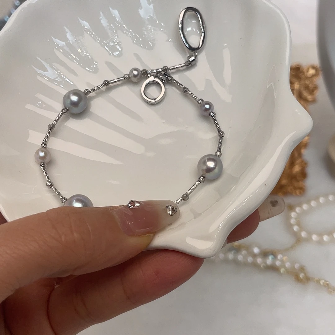 海水珍珠手绳银S925镶嵌