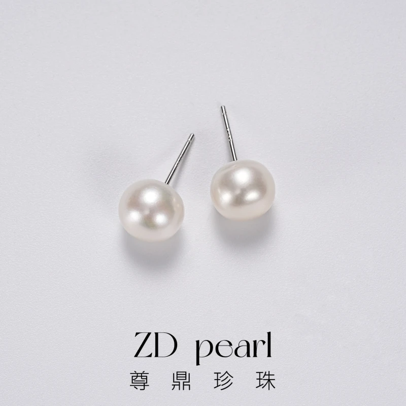 【TNS】尊鼎珍珠-S925银淡水珍珠馒头耳钉-9-10mm