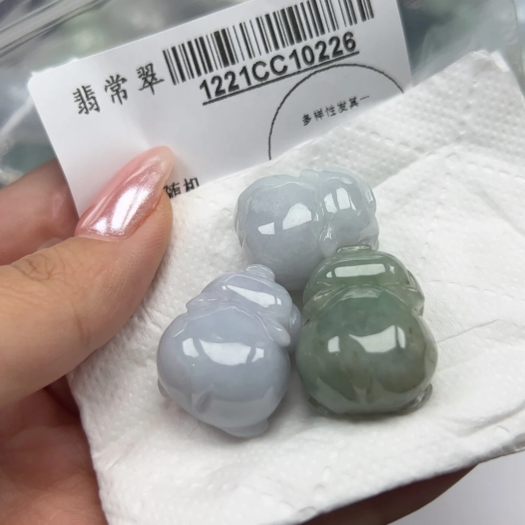 翡翠9K金镶嵌挂件