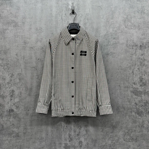 未使用 MIU MIU/缪缪 新款浮雕Logo排扣夹克外套/WK889/36码/宽松