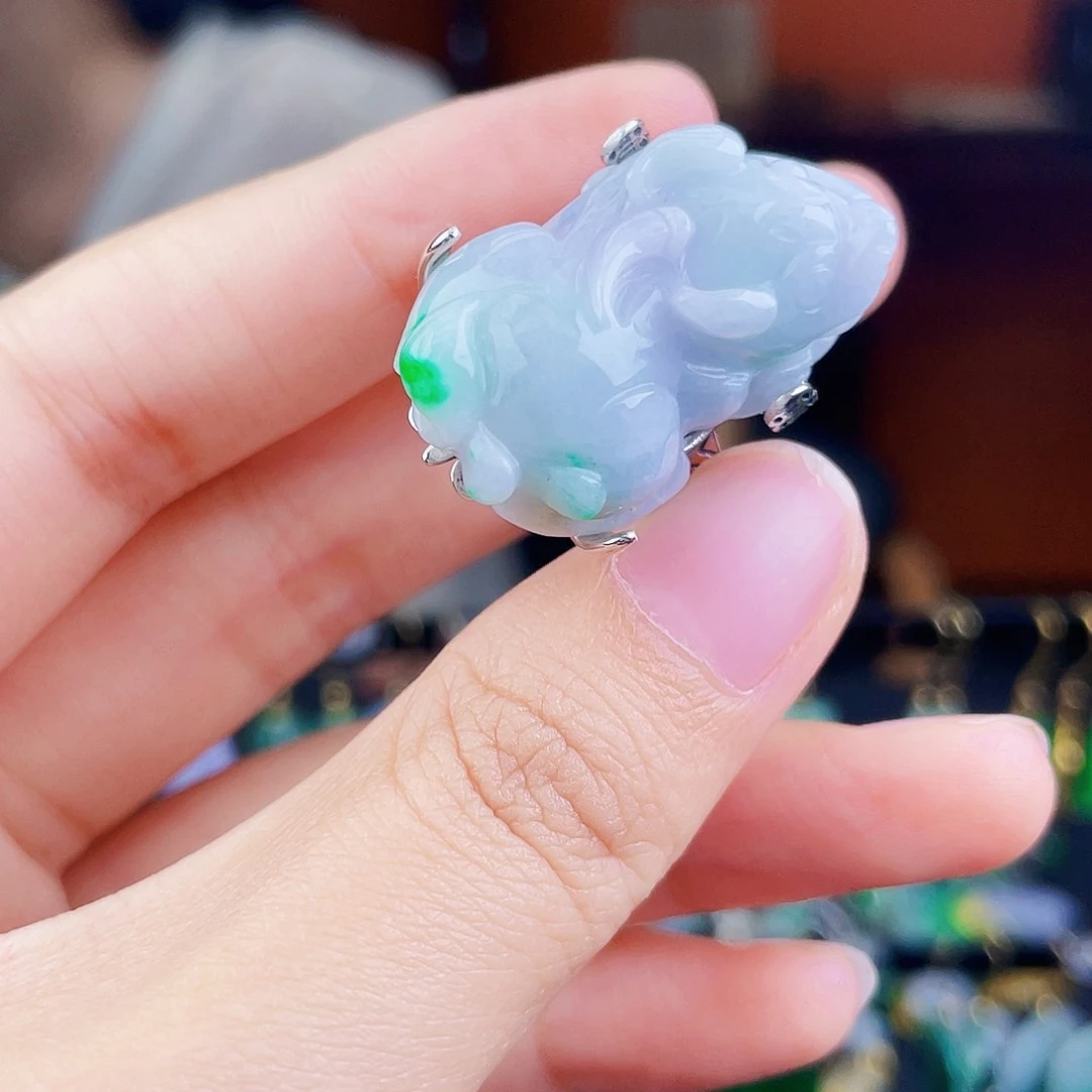 翡翠戒指银S925镶嵌饰品