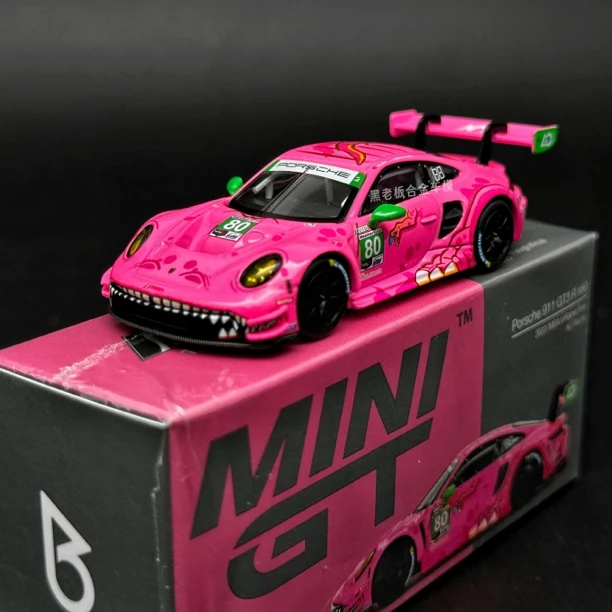 【现货】MINIGT 872 1/64 保时捷911 GT3 R #80 AO Racing 粉色