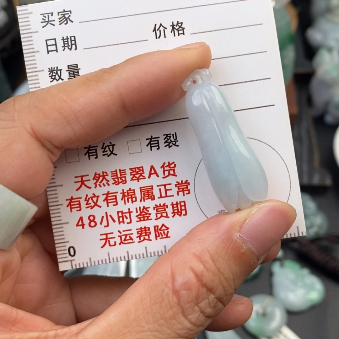 翡翠未镶嵌颈饰玉兰花