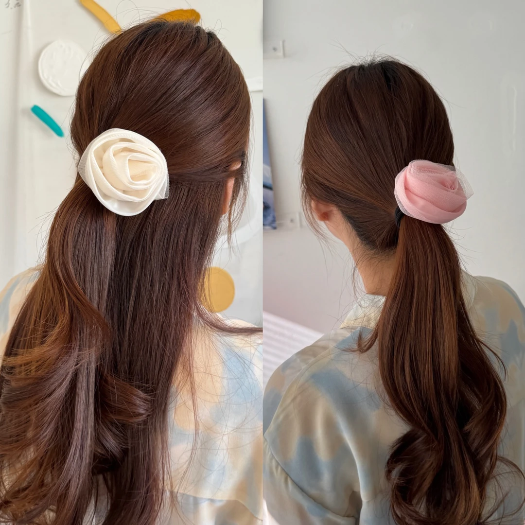 气质彩色玫瑰花发圈T115