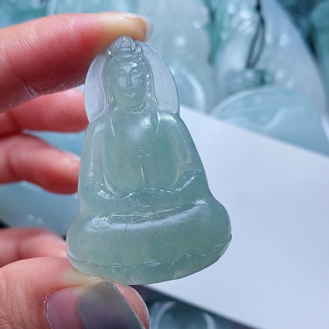 定制翡翠未镶嵌毛货付款后确认抛光