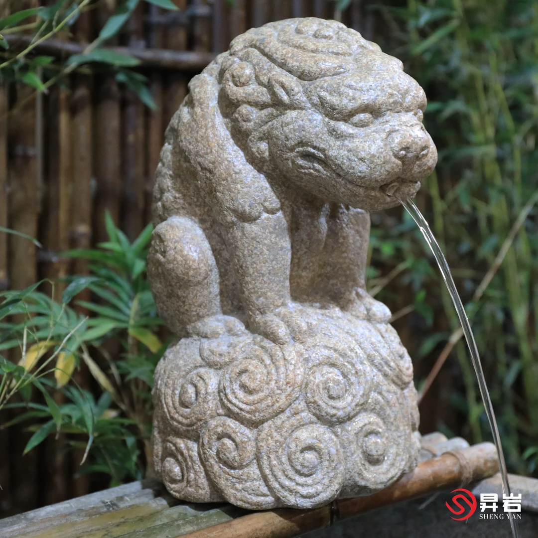 昇岩祥云吸水兽流水摆件庭院装饰