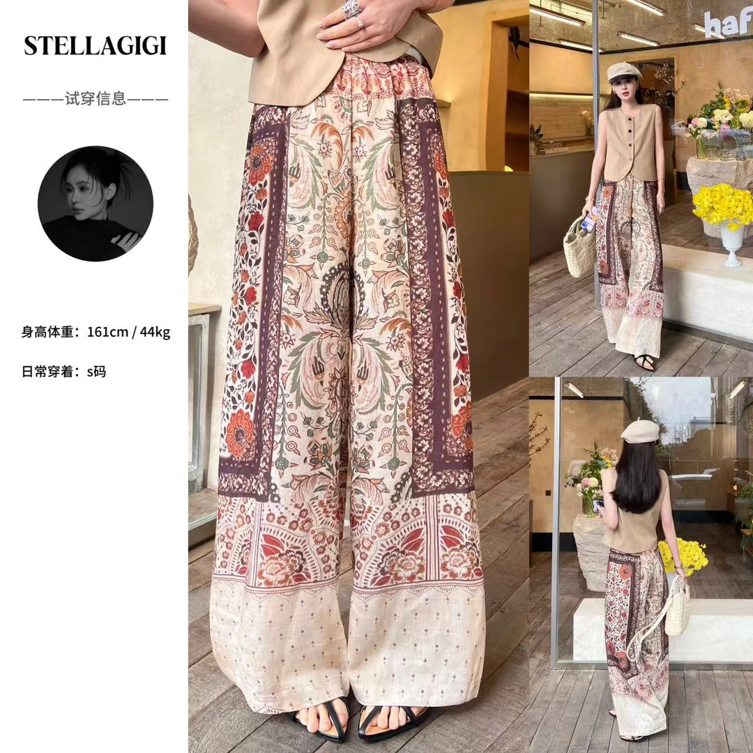 SG / 郭幂幂 SS 松弛感度假风  美学印花休闲裤K-20250212