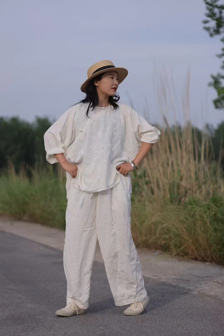 棉叙布衣分享古兰木新中式纯色文艺盘扣外套百搭休闲