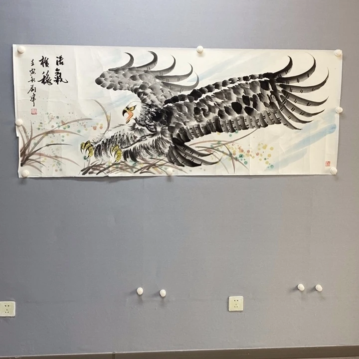 国画亲笔手绘宣传画