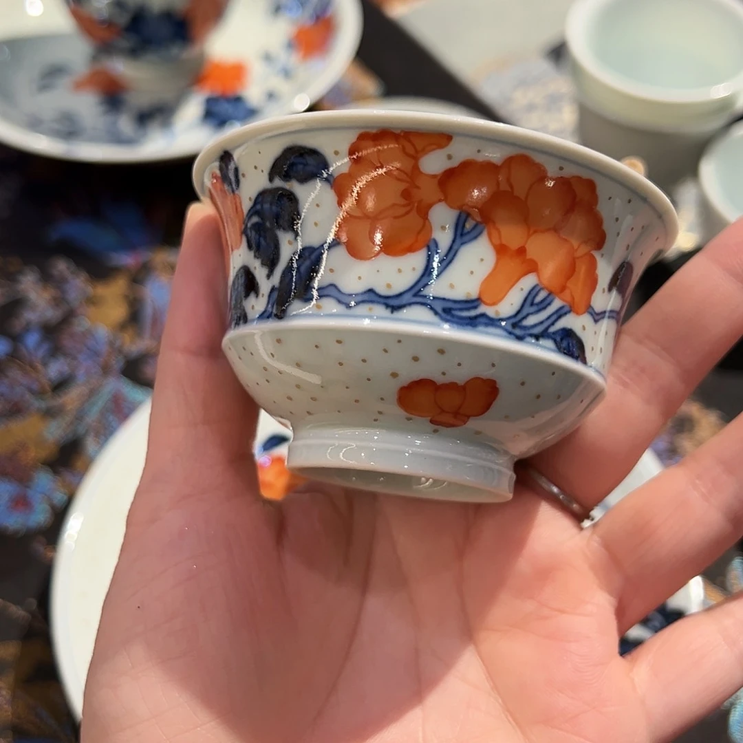 景土矾红洒金杯杯杯