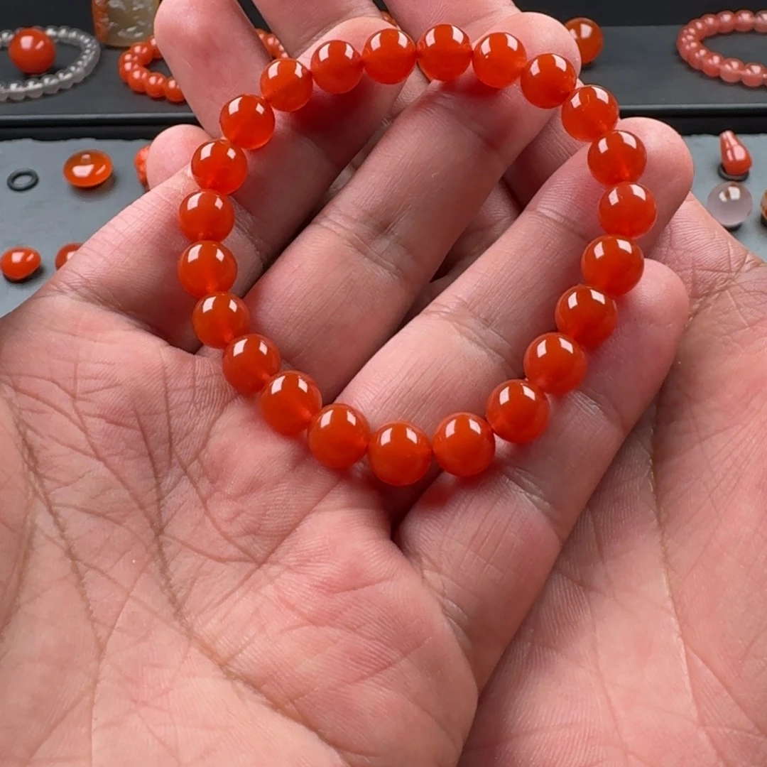 南红玛瑙未镶嵌圆珠8+