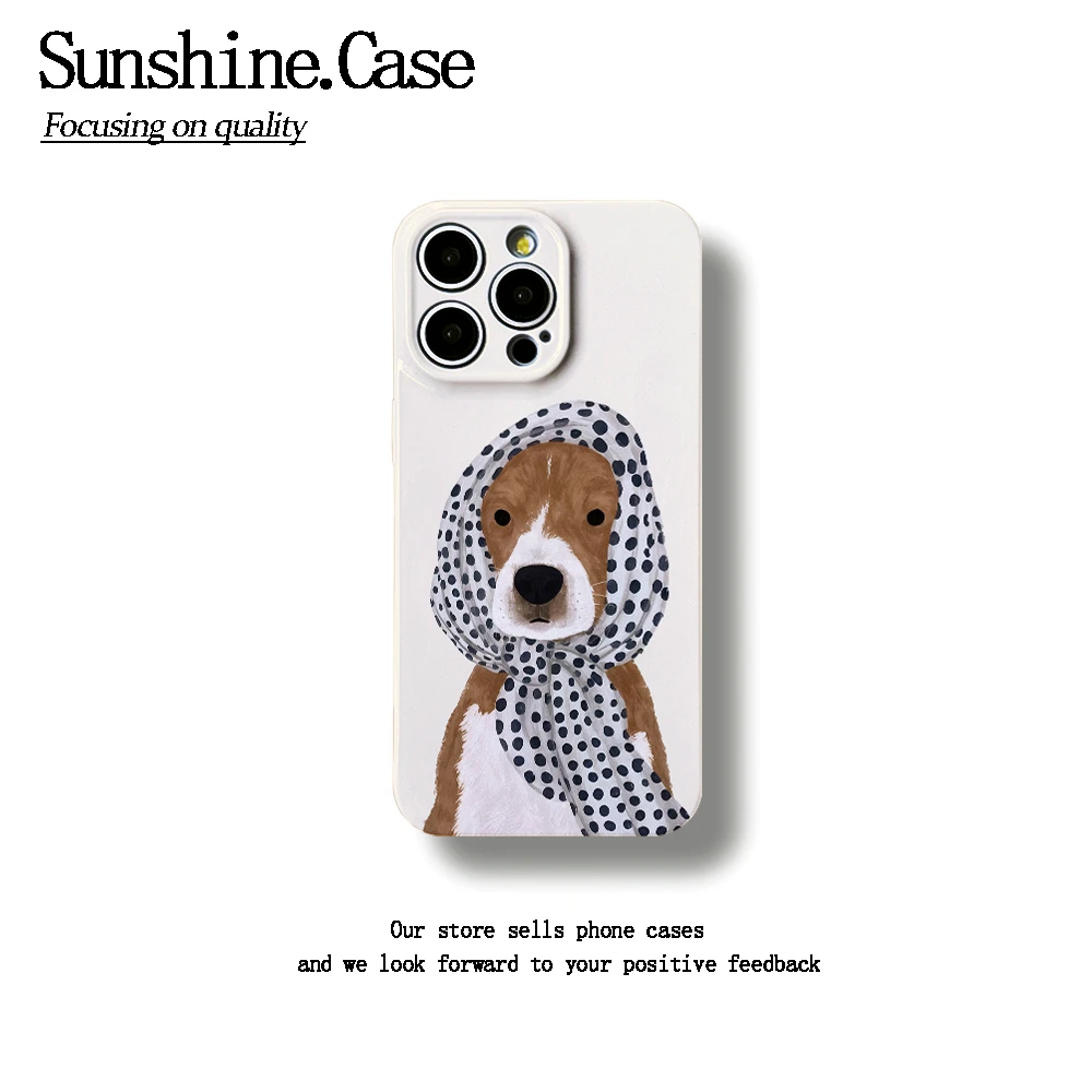 【番茄case专属】围巾小狗软壳适用苹果oppo华为vivo小米手机壳