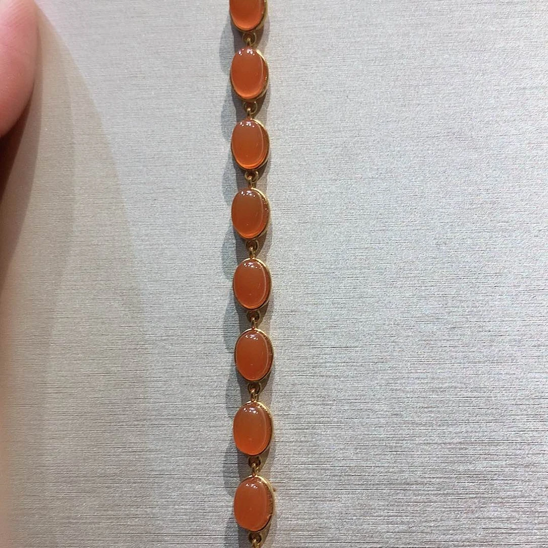 南红玛瑙银S925镶嵌手链