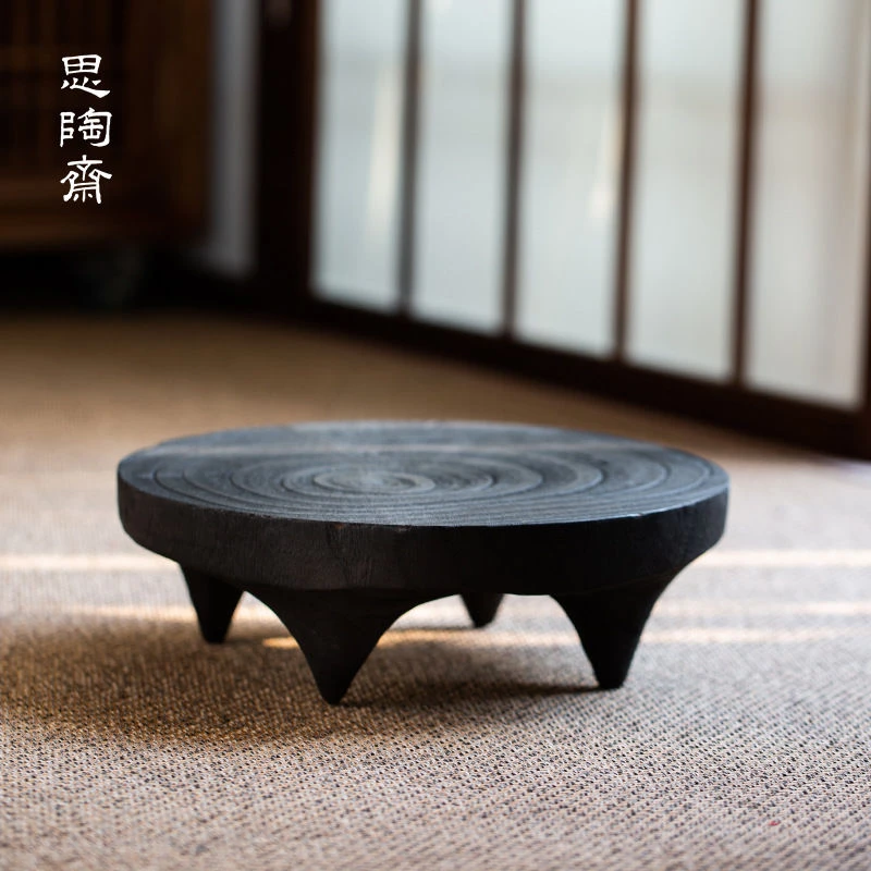 侘寂风实木碳化茶几榻榻米飘窗小矮桌干泡小茶盘厂家批发茶具配件